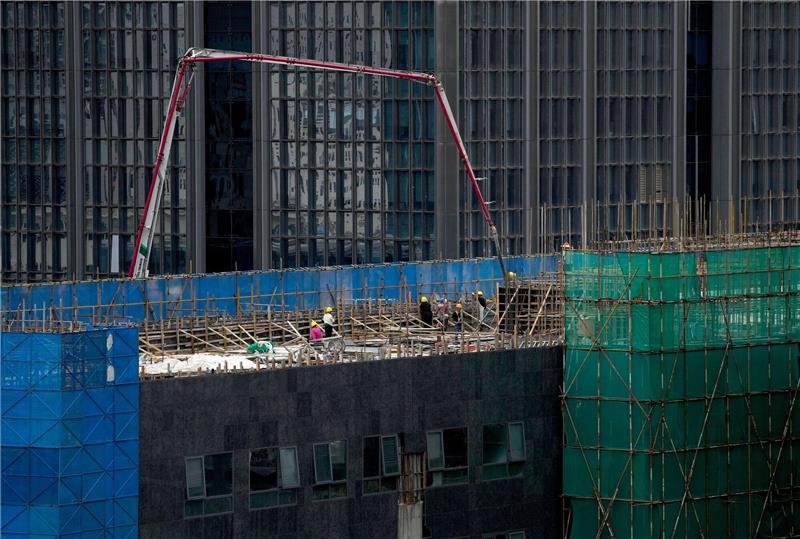 Bau eines Bürogebäudes in Peking.