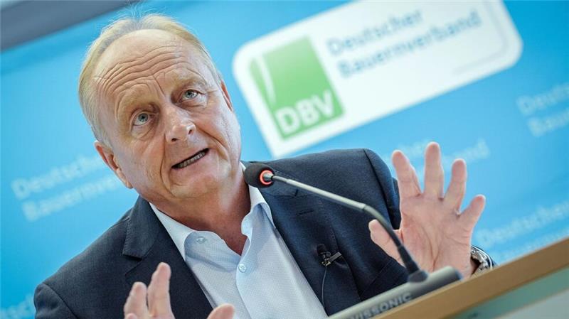 Bauernpräsidend Joachim Rukwied zeichnete schon vor dem MKS-Ausbruch ein eingetrübtes Bild der Branche. (Archivbild)