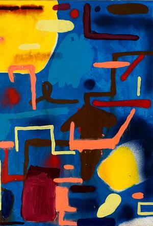 „Beach Rock“: Das Werk hat Moritz Brunken 2022 geschaffen – Acryl auf Leinwand in einer Größe von 80 mal 60 Zentimetern.