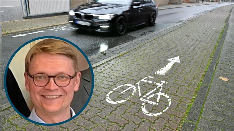 Auf ein schöneres Grün neben grauen Goslarer Radwegen Bei der Sanierung des Rad- und Gehwegs an der Bundesstraße 498 zwischen Einmündung der Bundesstraße 241 und Bahnhof Oker, sollte sich die Stadt aus Sicht des CDU-Ratsherrn Dr. Pascal Bothe (kleines Bild) nicht nur auf die grauen, sondern auch auf die grünen Flächen daneben konzentrieren. Fotos: Roß, GZ-Archiv