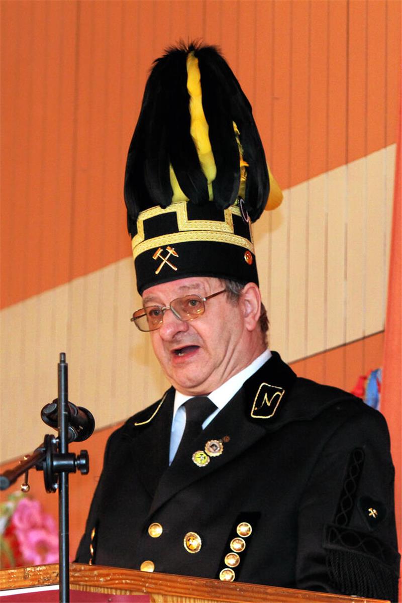 Beim Bergdankfest des Harzer Knappenvereins im Lindenhof: Vorsitzender Bernhard Pollak.