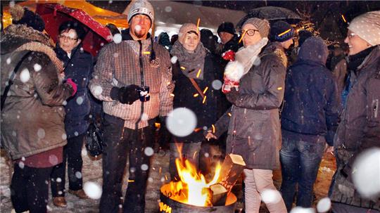 Beim Wolfshäger Weihnachtsmarkt 2017 lag sogar Schnee.