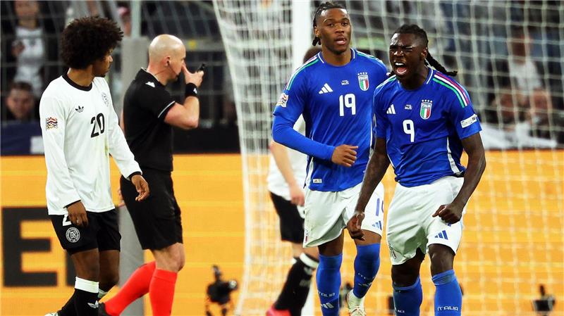3:3 nach 3:0 - DFB-Team übersteht denkwürdigen Fußball-Abend Bejubelte zwei Tore: Moise Kean.