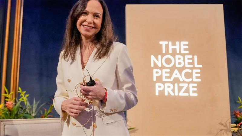 Bekam den Nobelpreis im vergangenen Jahr: die venezolanische Oppositionsführerin María Corina Machado. (Archivbild)