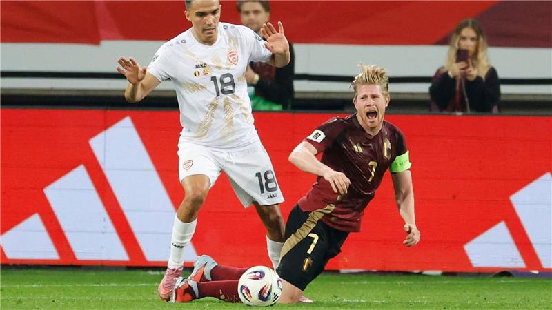 Frankreich dank Mbappé auf WM-Kurs Belgien und Kapitän Kevin De Bruyne (r) hatten mit Nordmazedonien große Probleme.