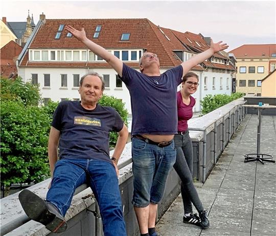 Bereit für den Auftritt am Freitag: das Trio Centrifusion.  Foto: Privat