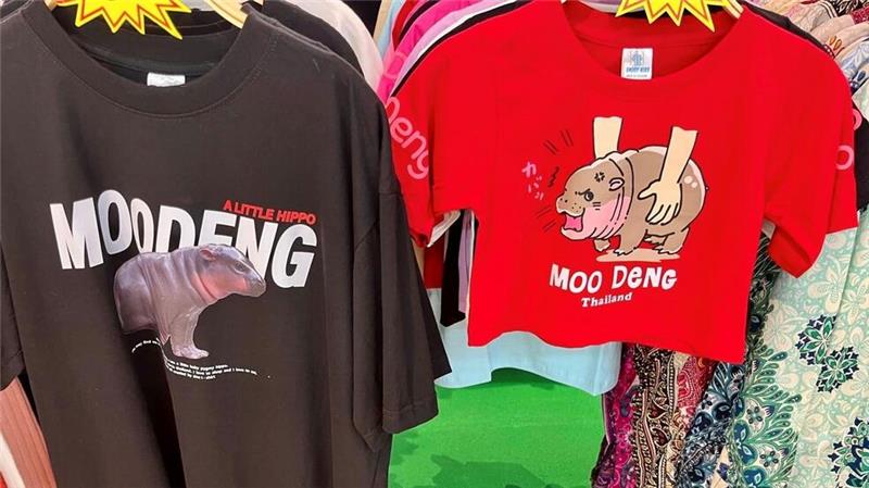 Ein Hippo-Mädchen als Kassenschlager: Das Phänomen Moo Deng Besonders Moo-Deng-T-Shirts sind ein echter Kassenschlager.