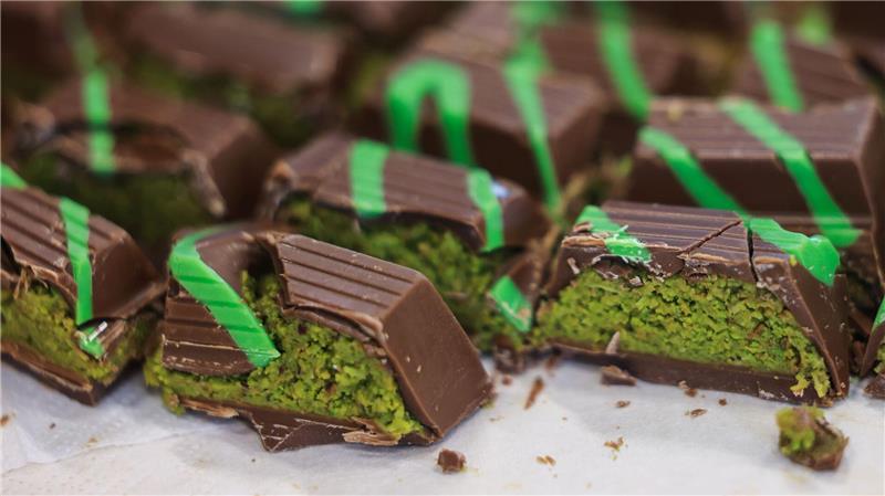 Von Schokolade bis Duschbad: Produkte mit Pistazien boomen Besonders beliebt: Dubai-Schokolade. (Symbolbild)