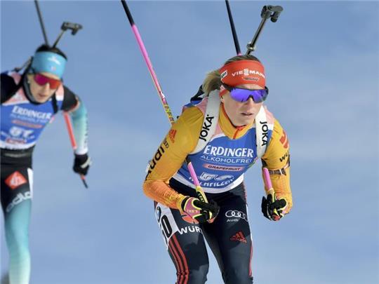 Biathletin Franziska Hildebrand. Foto: Kerstin Joensson/AP/dpa