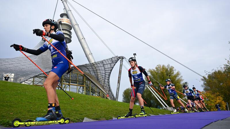 Biathlon-Spektakel mit starker Harzer Note Biathlon unter dem Olympiaturm: Das Loop One Festival, die neue Saisoneröffnung des Biathlon-Weltverbandes, lockt zahlreiche Stars der Szene und Tausende Zuschauer nach München. Foto: picture alliance/dpa