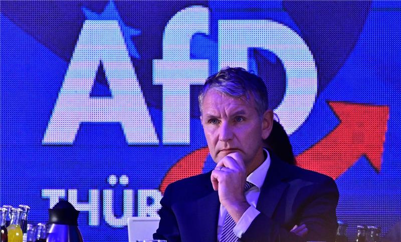 Höcke ist Spitzenkandidat der Thüringer AfD Björn Höcke während des Landesparteitags der AfD im thüringischen Pfiffelbach.