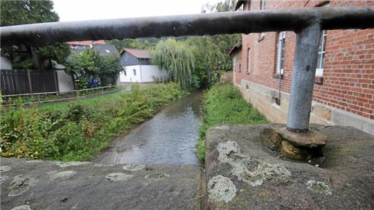 Blick in Neuwallmoden auf die Neile stromabwärts: Ab der Brücke soll das Flüsschen auf 300 Metern Länge in nördlicher Richtung aufgeweitet werden.
