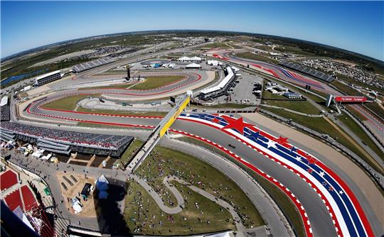Blick vom Turm auf den Circuit of the Americas in Austin, Texas.