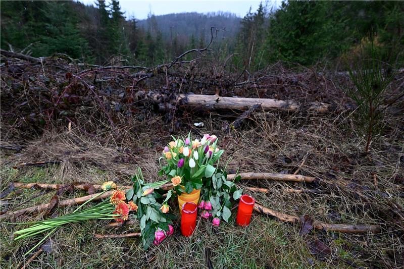 Zwei Mädchen gestehen Tötung von zwölfjähriger Luise Blumen und Kerzen wurden am Fundort des ermordeten Mädchens niedergelegt.