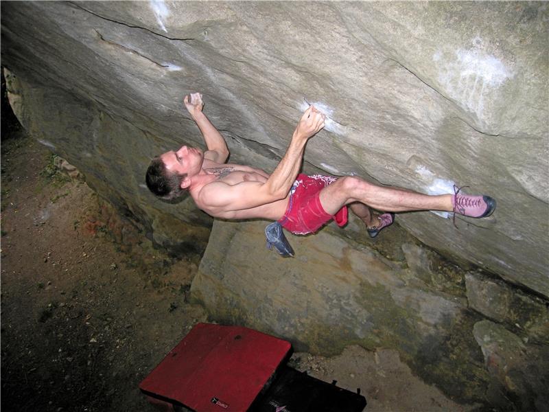 Boulderer Dr. Heiko Apel, Wolfstein, Moulin Rouge