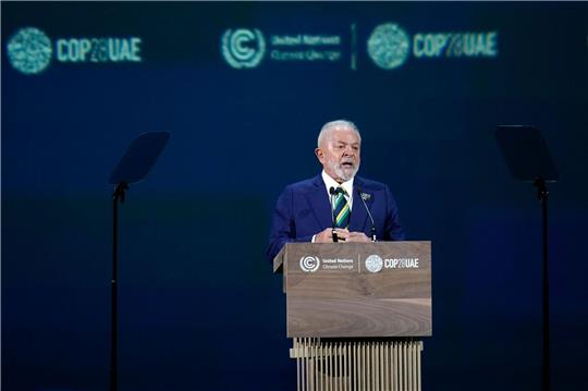 Brasiliens Präsident Luiz Inacio Lula da Silva spricht beim UN-Klimagipfel. Nächste Woche wird er in Berlin sein.