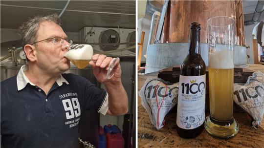 Braumeister Odin Paul probiert das Jubiläumsbier. Mit der GZ haben auch Sie die Chance. Fotos: Sowa