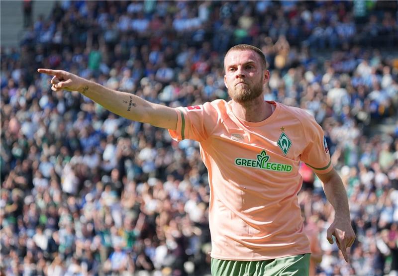Werder-Stürmer Ducksch für Nationalmannschaft nominiert Bremens Marvin Ducksch jubelt nach seinem Treffer zum 2:0.