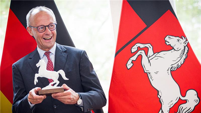 Bundeskanzler Merz bei seinem Antrittsbesuch in Niedersachsen. 