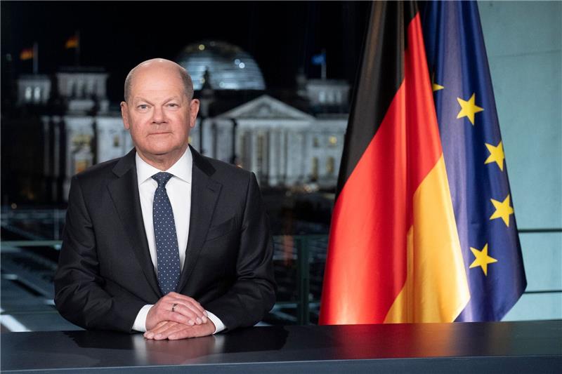 Bundeskanzler Olaf Scholz wendet sich mit einer Neujahrsansprache an die Bürgerinnen und Bürger.