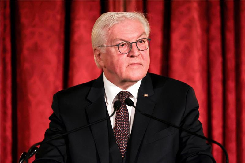 Bundespräsident besucht orthodoxe Rabbinerordination Bundespräsident Frank-Walter Steinmeier spricht.