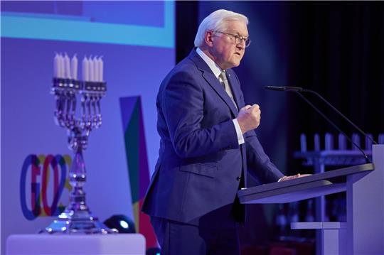 Bundespräsident Frank-Walter Steinmeier spricht zum Auftakt des Jüdischen Gemeindetags in Berlin.