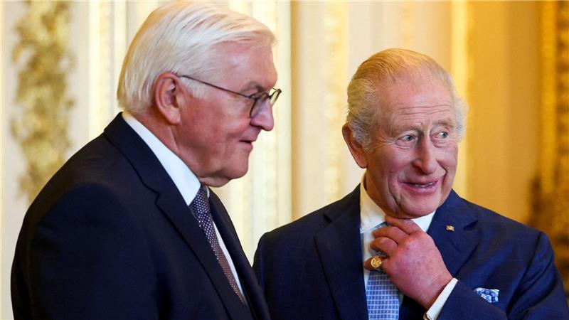 Bundespräsident Frank-Walter Steinmeier und König Charles III. in Schloss Windsor.