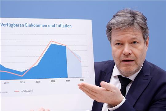 Bundeswirtschaftsminister Robert Habeck stellt den Jahreswirtschaftsbericht 2024 vor.
