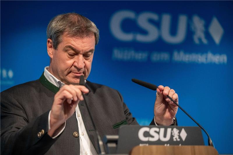 Wahlkampf oder Regierungspflicht? Söders neuer Asyl-Vorstoß CSU-Chef Markus Söder nimmt nach der CSU-Vorstandssitzung an einer Pressekonferenz teil.