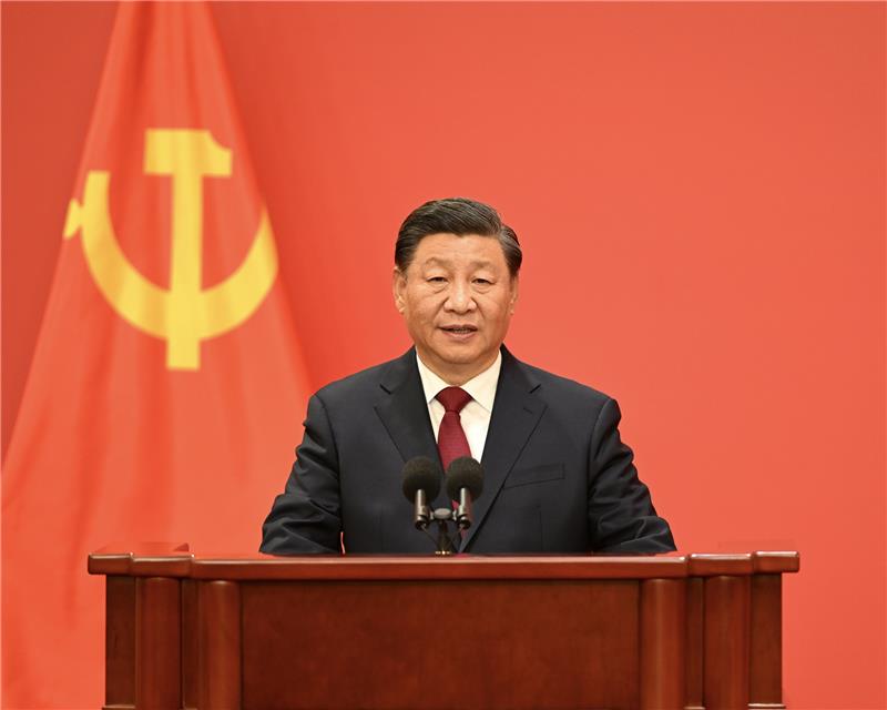 „China hat einen Plan, nichts passiert zufällig“ Chinas mächtiger Mann: Präsident Xi Jinping, Generalsekretär des Zentralkomitees der Kommunistischen Partei Chinas (KPCh), spricht vor Journalisten in der Großen Halle des Volkes. Foto: Li Xueren/dpa/XinHua