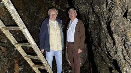 Christian Barsch (links) und Hans-Günter Schärf freuen sich darauf, dass in diesem Jahr wieder das Bergwerk Catharina Neufang besucht werden kann.
