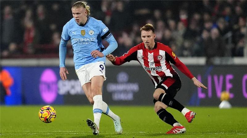 City-Superstar Erling Haaland blieb beim 2:2 in Brentford ohne Treffer.