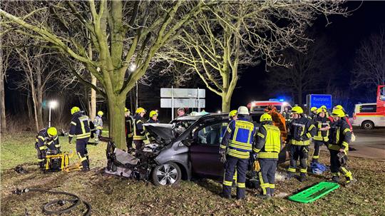 Das Auto war auf dem Rastplatz Walchum in einen Baum gerast. 