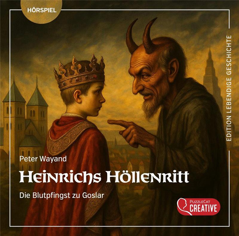 Jan Abraham leiht dem Teufel im neuen Hörspiel seine Stimme Das Cover des Hörspiels: „Heinrichs Höllenritt. Die Blutpfingst zu Goslar“.