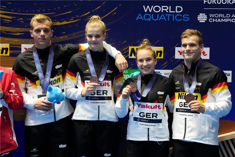 „Riesenreaktion”: Wasserspringer beenden Medaillenflaute Das DSV-Quartett holte im Mixed-Team-Wettbewerb Bronze.