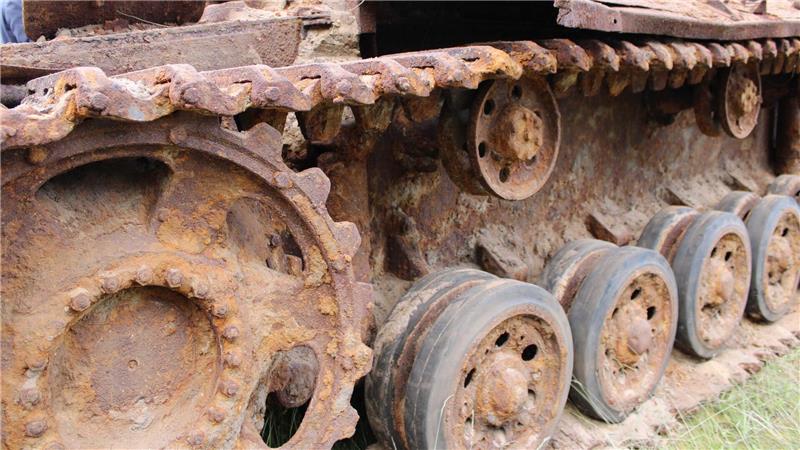 Sturmgeschütz im Sand - Wie ein Zufallsfund ins Museum kommt Das Fahrwerk ist teilweise gut erhalten.
