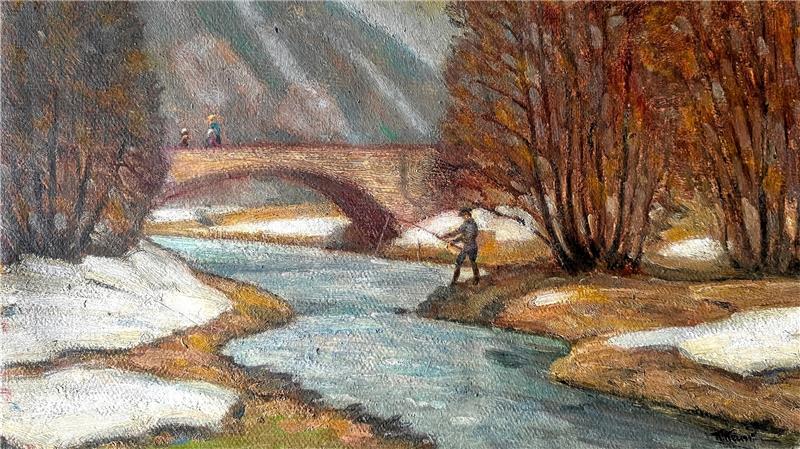 Das Gemälde von Karl Neuss zeigt einen Bachlauf mit einer Brücke. Welcher Ort dort konkret dargestellt wird, wusste die Heimatstube lange Zeit nicht. Foto: Privat