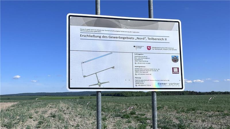 Das Gewerbegebiet Nord 2 bei Harlingerode wird derzeit erschlossen.