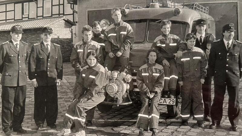 30 Jahre Jugendfeuerwehr Das Gründungsfoto der Jugendfeuerwehr Gielde im September 1994.