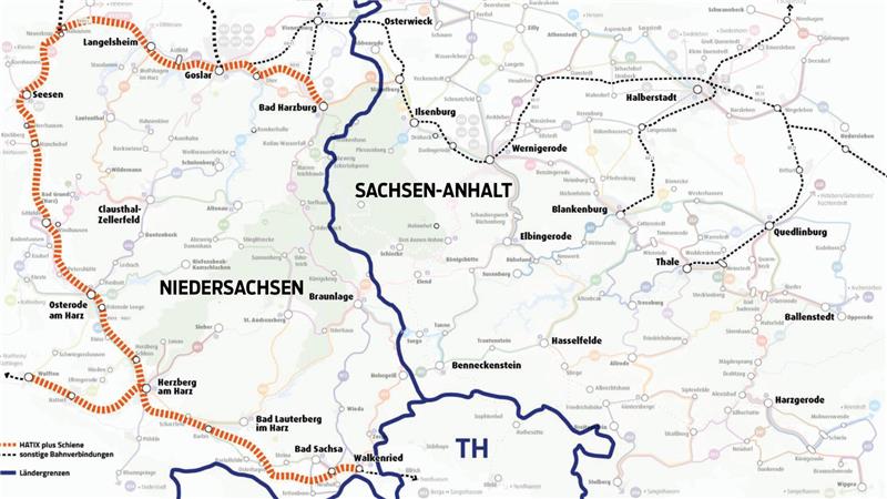 Eine Landkarte zeigt den Harz.