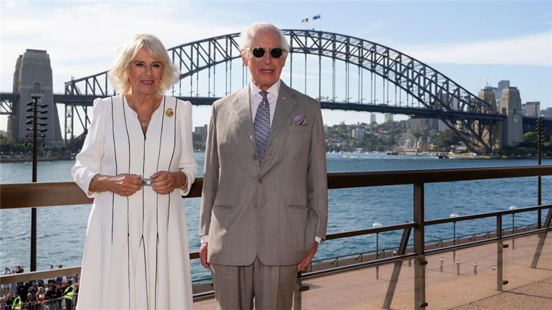 Das Königspaar genoss den Blick auf die Harbour Bridge bei herrlichstem Wetter.