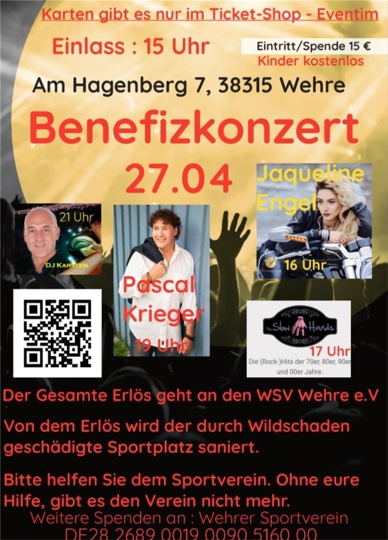 Benefizkonzert soll Sportverein WSV Wehre retten Das Konzert findet am 27.04. ab 15 Uhr auf dem Fußballplatz statt. Foto: Timm
