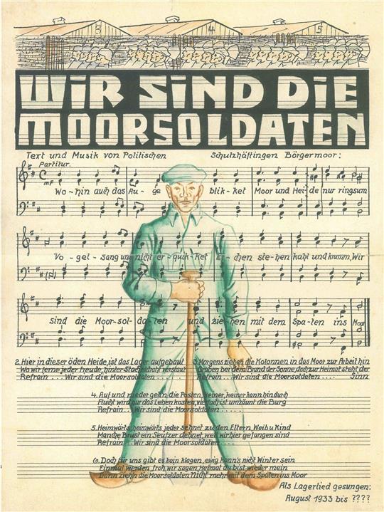 Das Liedblatt zu dem Titel «Wir sind die Moorsoldaten» von 1933.