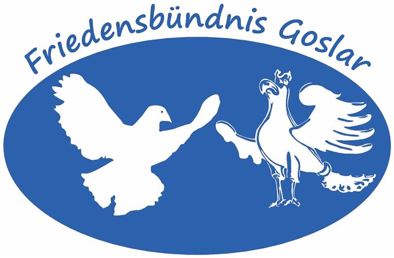 Das Logo des Goslarer Friedensbündnisses zeigt die Friedenstaube und den Adler der Kaiserstadt.