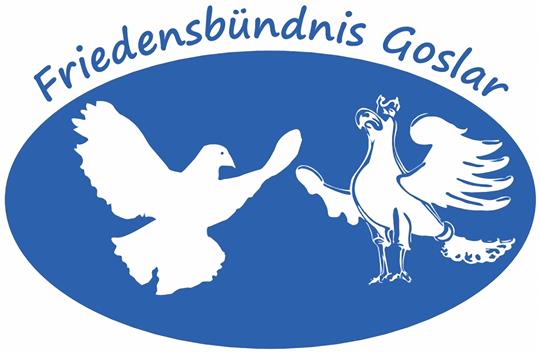 Das Logo des Goslarer Friedensbündnisses zeigt die Friedenstaube und den Adler der Kaiserstadt.
