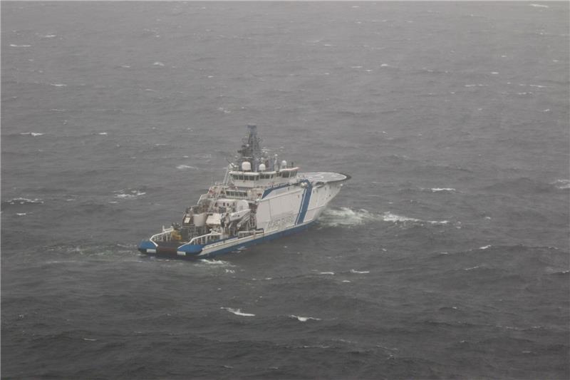 Kreml weist Verdacht auf Pipeline-Beschädigung zurück Das Offshore-Patrouillenschiff «Turva» des finnischen Grenzschutzes hält in der Nähe der Stelle Wache, an der die beschädigte Balticconnector-Gaspipeline geortet wurde.