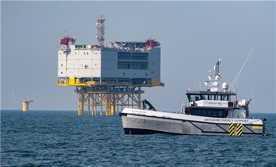 Das Offshore-Umspannwerk für den Windpark Baltic Eagle.
