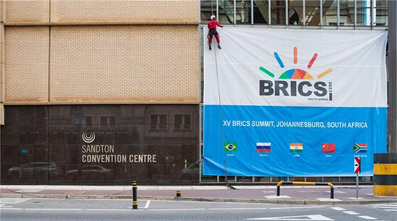 Brics-Gruppe will G7-Gegengewicht schaffen Das Sandton Convention Center in Johannesburg, Südafrika. Der 15. BRICS-Gipfel wird vom 22. bis 24. August dort stattfinden.