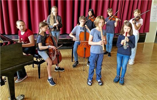 Das Schulorchester der RKS probt derzeit Franz Schuberts „Unvollendete“ und stimmt sich so auf Harz-Classix ein. Foto: Knoke