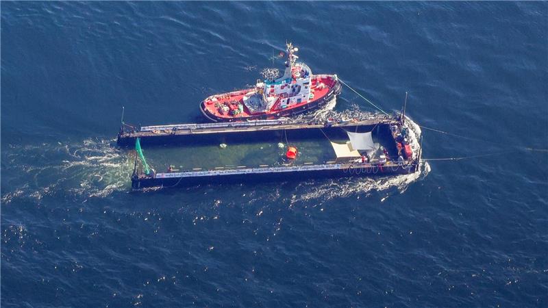 Das Transportschiff mit dem Wal ist seit mehreren Tagen unterwegs.